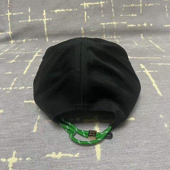 Miu Miu Black Baseball Cap with Green Adjuster - Logo Embroidered Luxury Accesso - Picture 4 of 5